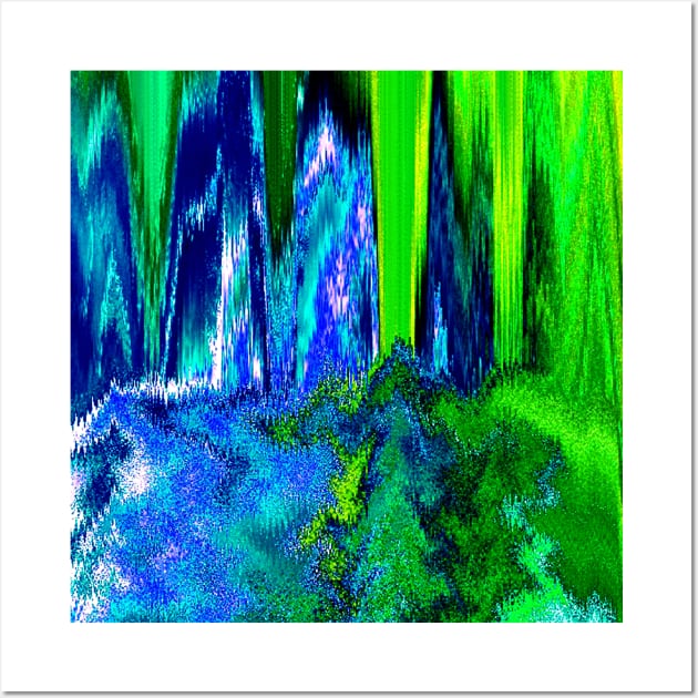 Melted Glitch (Blue & Green) Wall Art by BlakCircleGirl